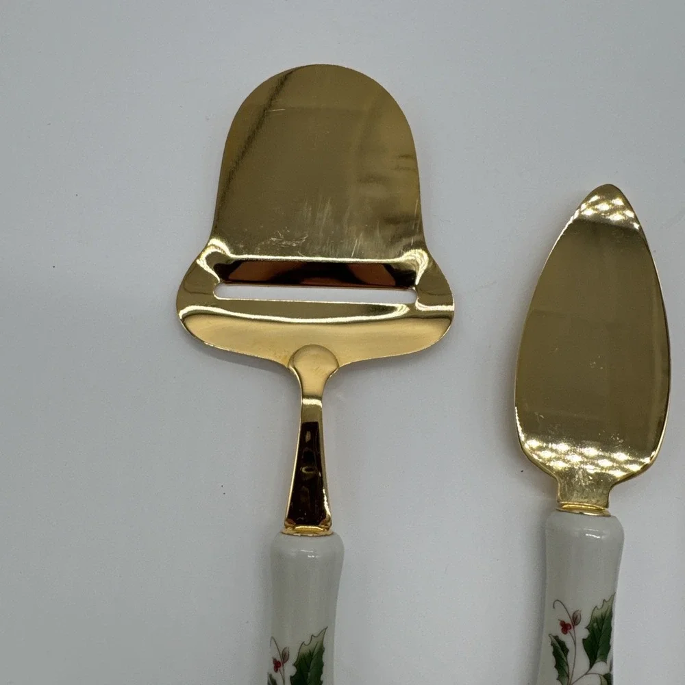 Home For Holidays Cheese Serving Set Ceramic Handles